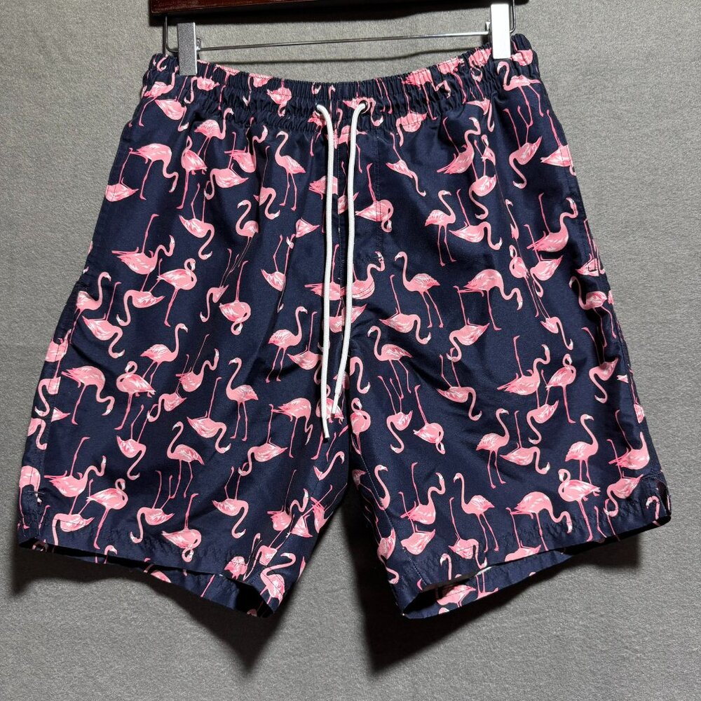 Old Navy Mens Small Swim Shorts Waist 30 Beach Pool Surf Flamingo Vacation